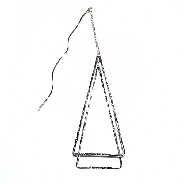 Double Layered Triangle Drop Earrings