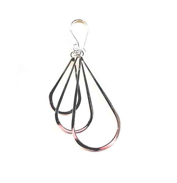 Triple Layered Tear Drop Earrings