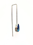 Long Light Blue Swarovski Crystal Tear Drop Earrings
