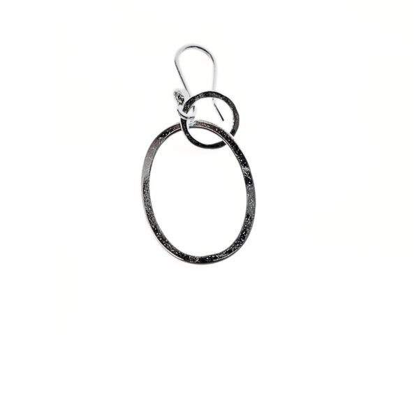 Silver Round Drop Earrings