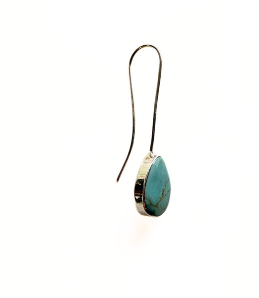 Turquoise Wire Drop Earrings
