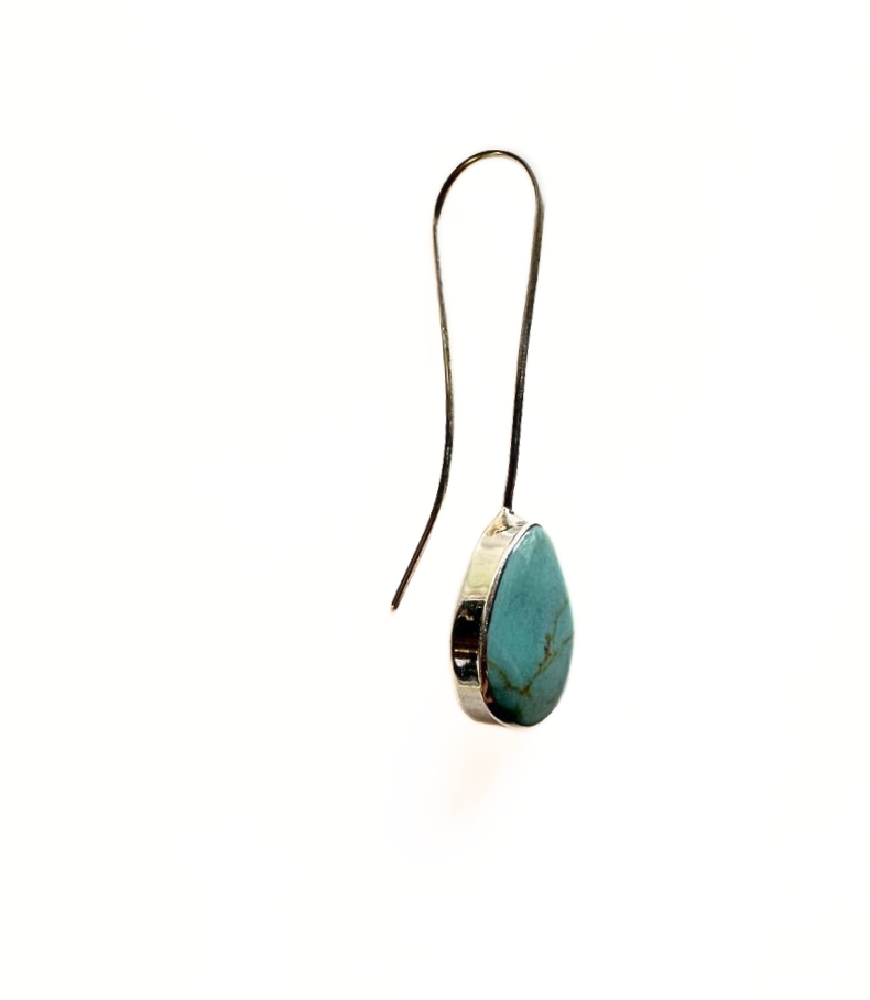 Turquoise Wire Drop Earrings