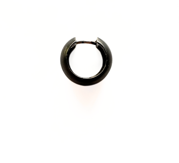 Round Blackened Huggie Earrings