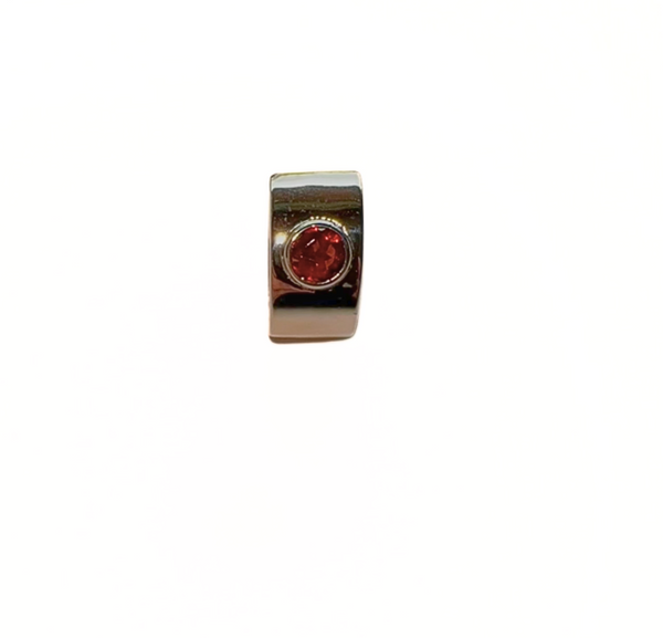 Sterling Silver Garnet Huggie Earrings