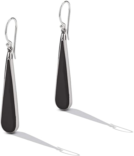 Sterling Silver Black Onyx Drop Earrings