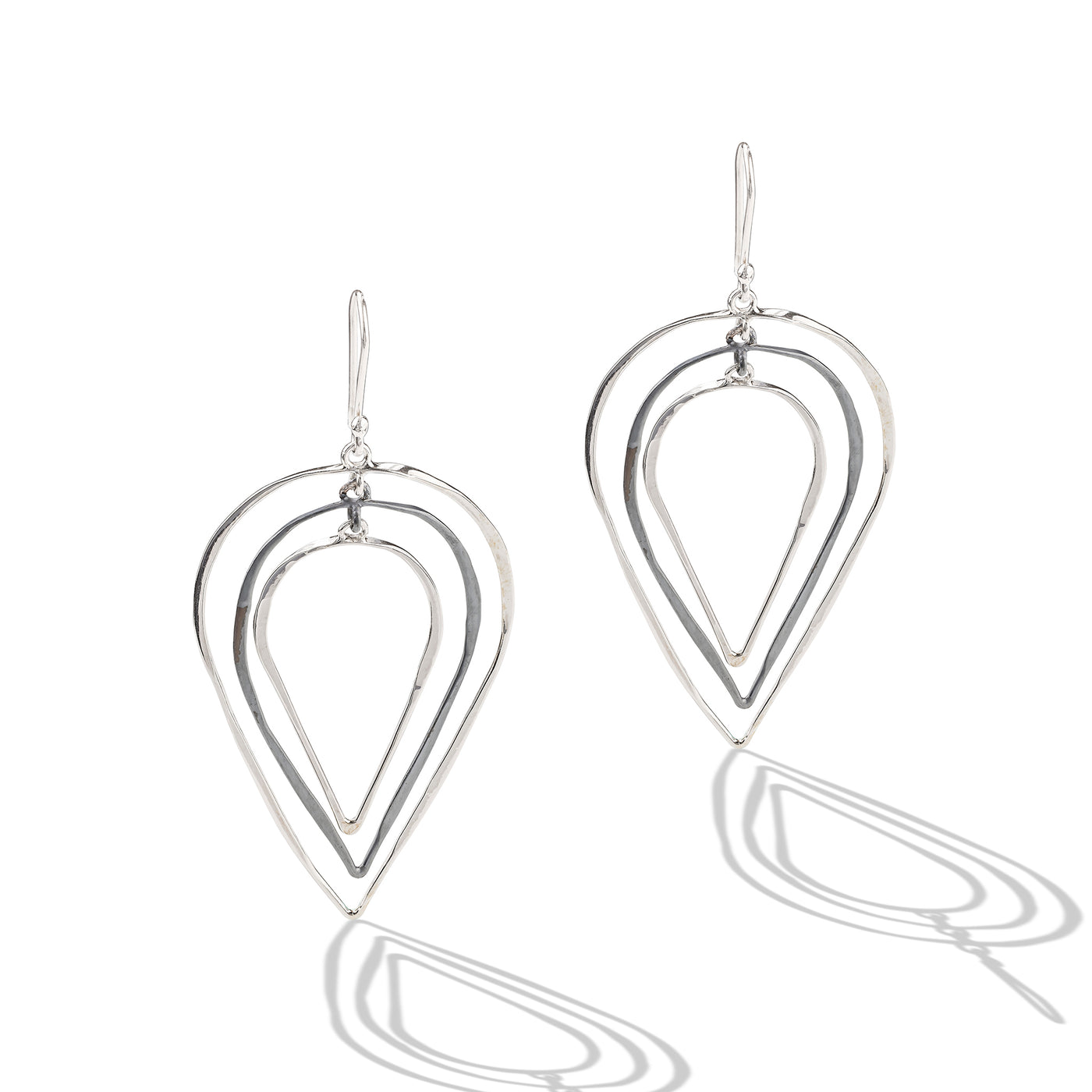 Sterling Silver Oxidized Drop Earrings