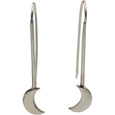 Sterling Silver French Wire Moon Earrings