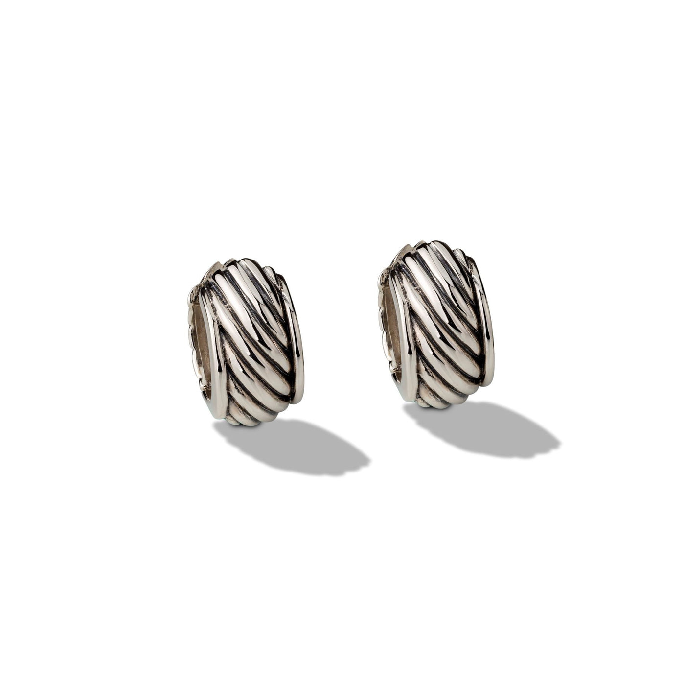 Sterling Silver Textured Huggie Earrings