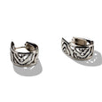 Sterling Silver Huggie Patterned Earrings