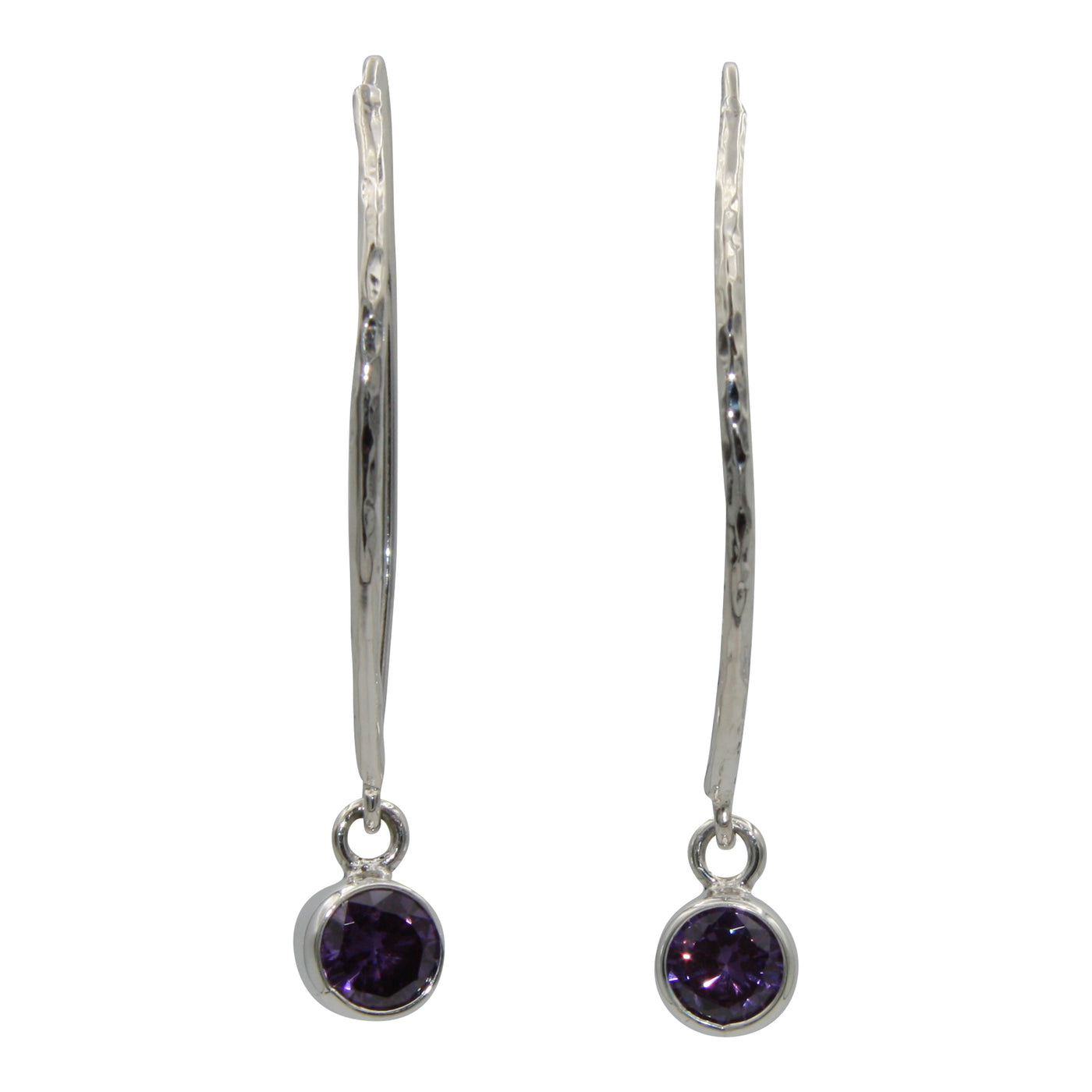 Sterling Silver French Wire Amethyst drop Earrings