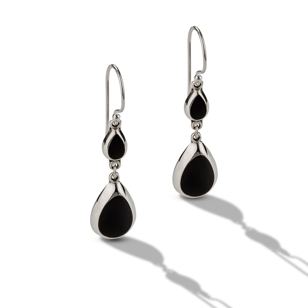 Double Drop Onyx Drop Earrings