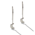 Silver Moon Long Wire Earrings