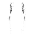 Sterling Silver Blackened Double Bar Drop Earrings