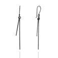 Sterling Silver Blackened Double Bar Drop Earrings