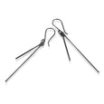 Sterling Silver Blackened Double Bar Drop Earrings