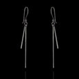 Sterling Silver Blackened Double Bar Drop Earrings