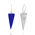 Sterling Silver Lapis Lazuli Triangle Drop Earrings