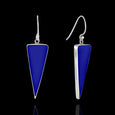Sterling Silver Lapis Lazuli Triangle Drop Earrings