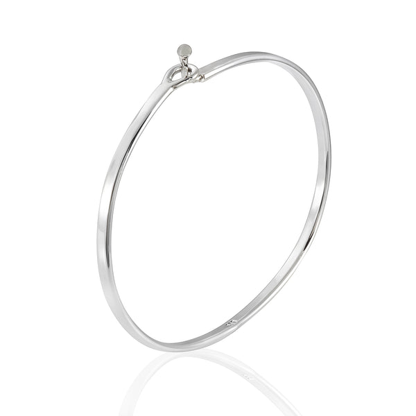 Sterling Silver Flexible Small Loop Catch Bangle Bracelet