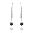 Sterling Silver French Wire Onyx Drop Earrings