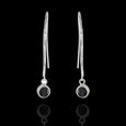 Sterling Silver French Wire Onyx Drop Earrings