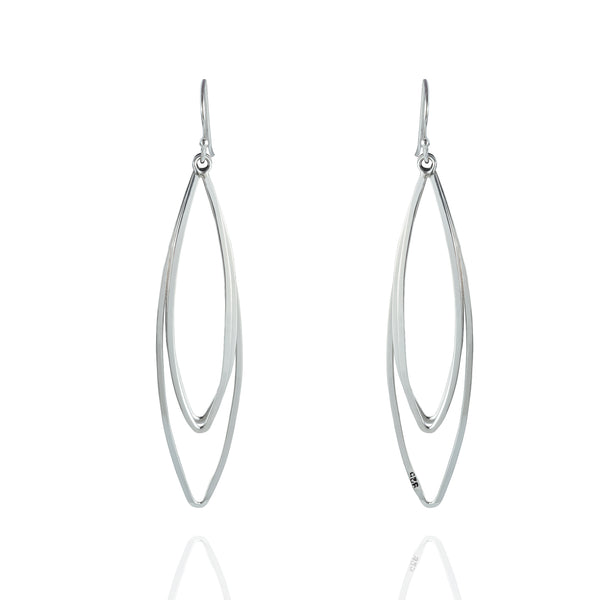 Sterling Silver Marquis Chandelier Drop Earrings