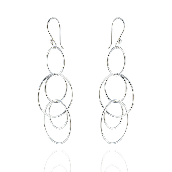 Sterling Silver Multi Link Drop Earrings