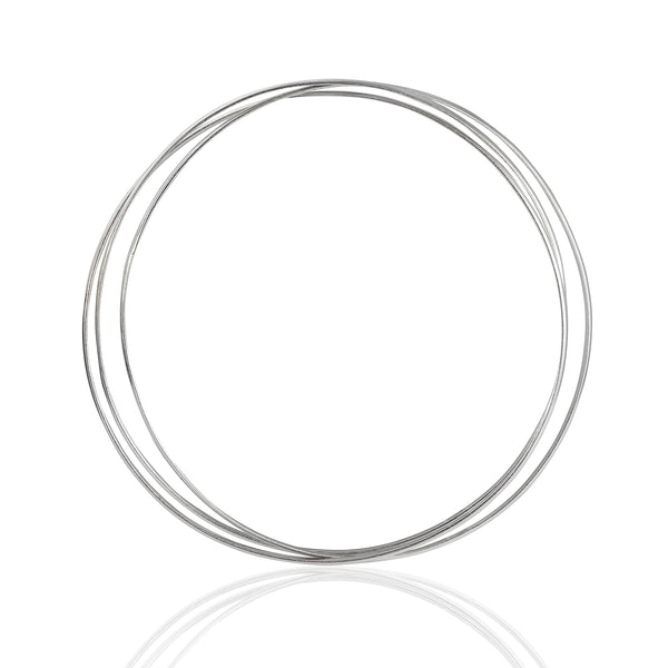 Sterling Silver Polished Connected Bangle Bracelet