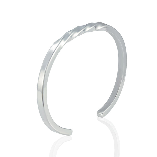 Sterling Silver Polished Twist Cuff Bracelet