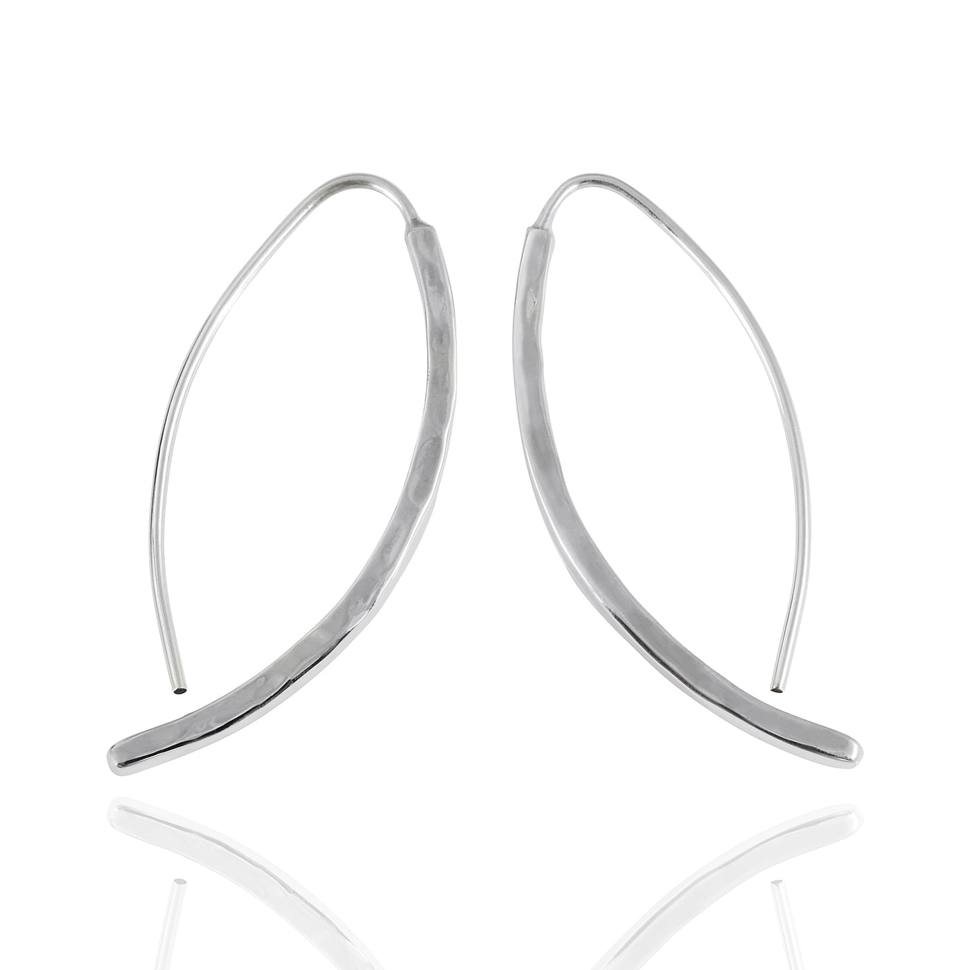 Sterling Silver Simple Hammered French Wire Earrings