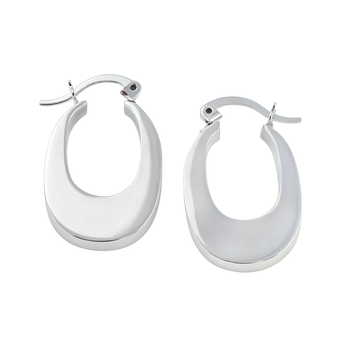 Sterling Silver Oval Hoop Earrings
