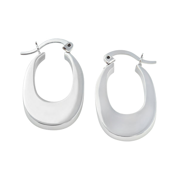 Sterling Silver Oval Hoop Earrings