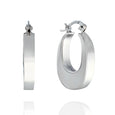 Sterling Silver Oval Hoop Earrings