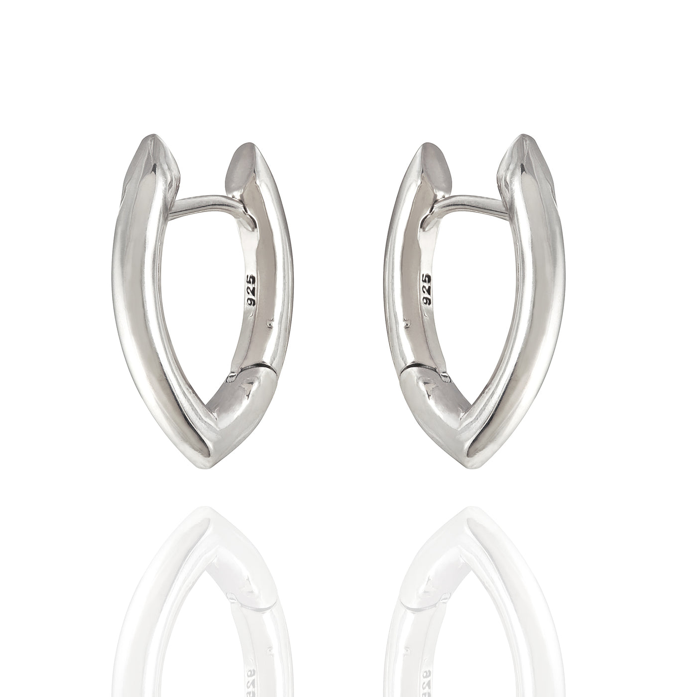 Sterling Silver Wishbone Huggie Earrings