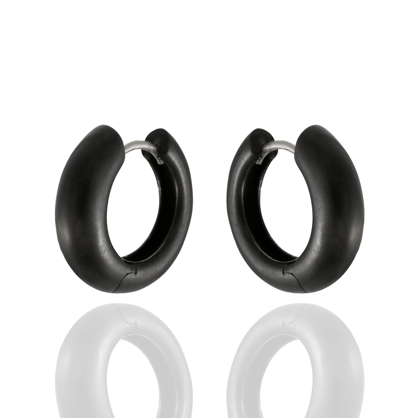 Sterling Silver Blackened Huggie Earrings