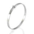 Sterling Silver Flattened Bangle Bracelet with Closure