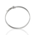 Sterling Silver Flattened Bangle Bracelet with Closure