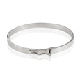 Sterling Silver Flattened Bangle Bracelet with Closure