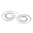 Sterling Silver Hammered Spiral Long French Wire Earrings