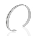 Sterling Silver Lined Cuff Bracelet