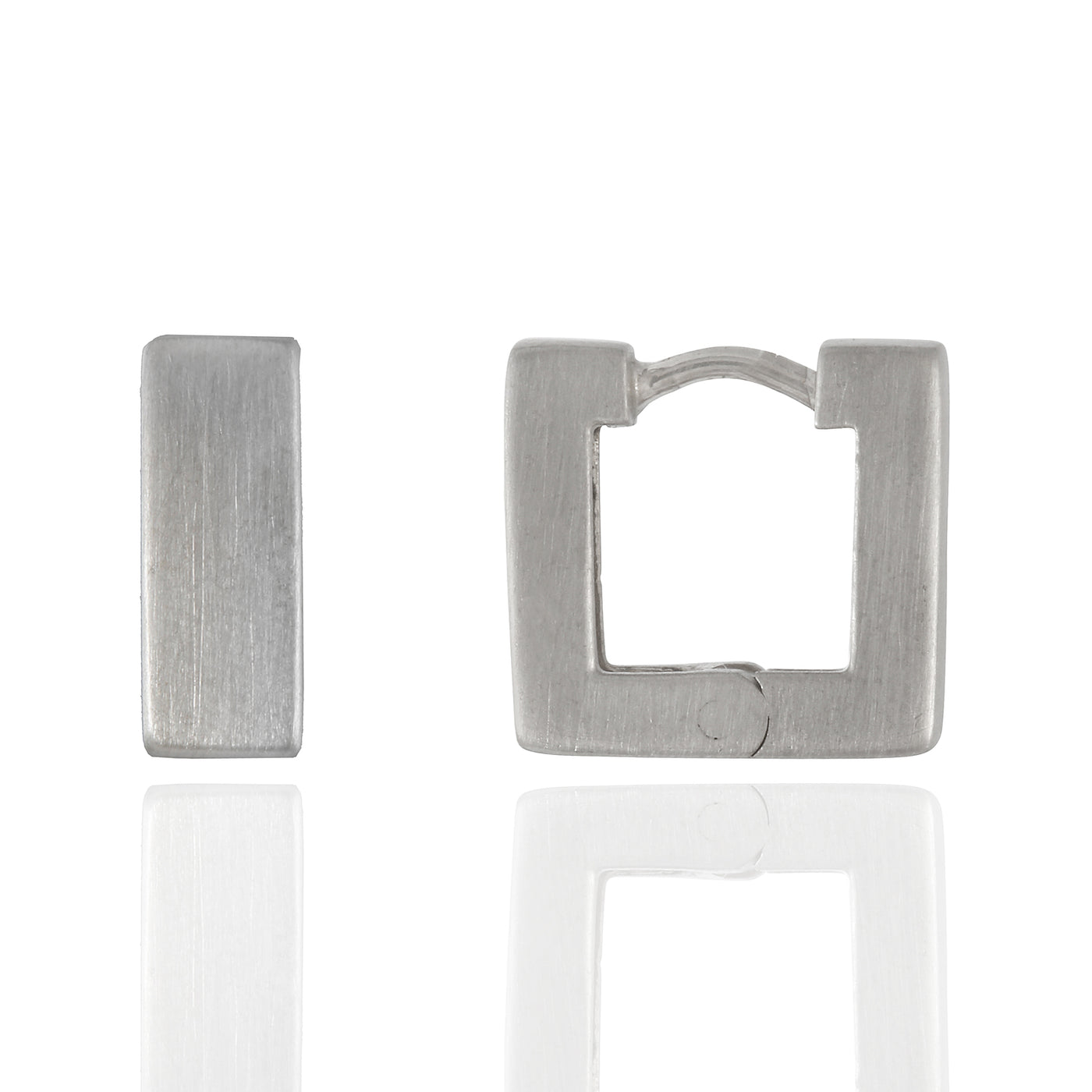 Sterling Silver Square Huggie Earrings