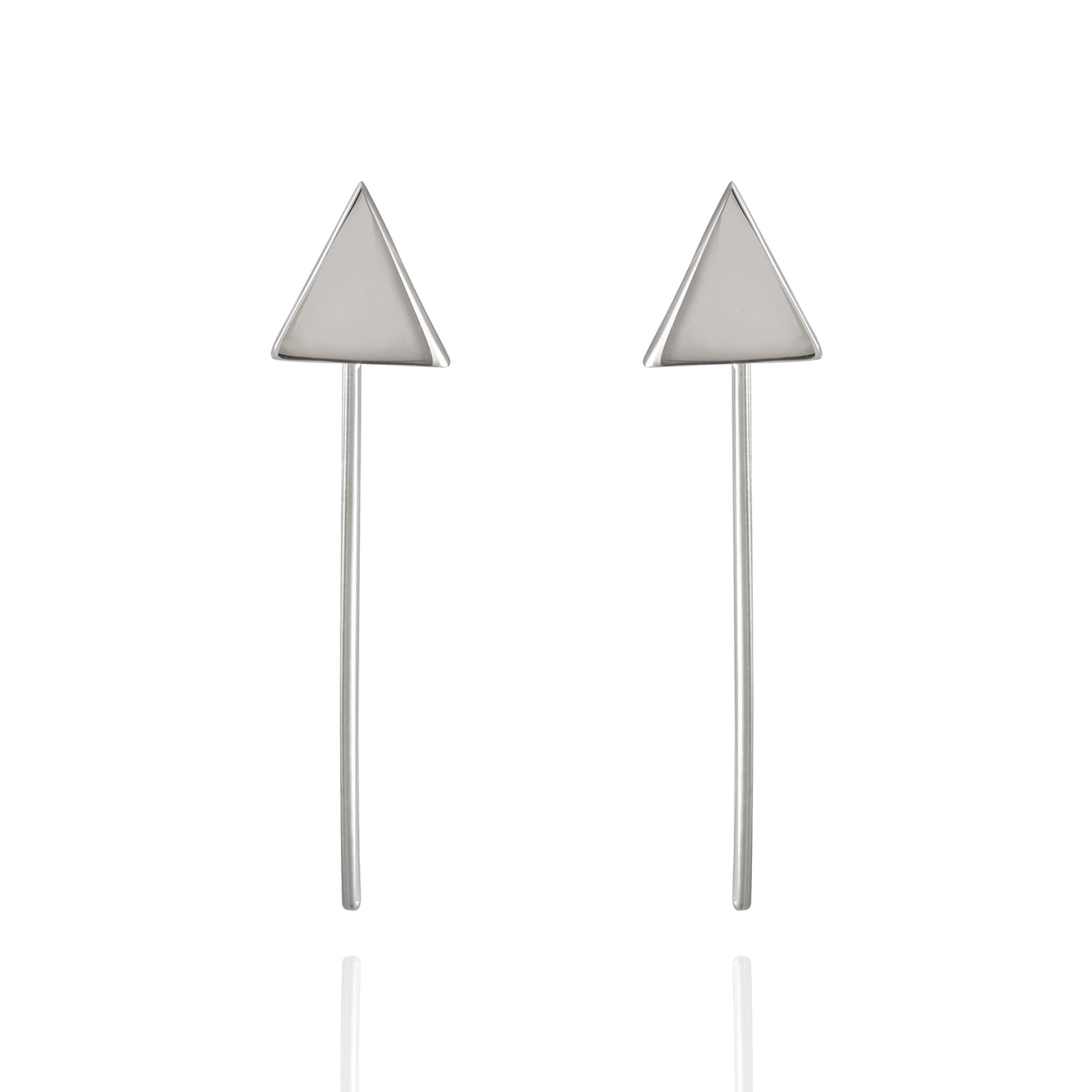 Sterling Silver Triangle French Wire Earrings