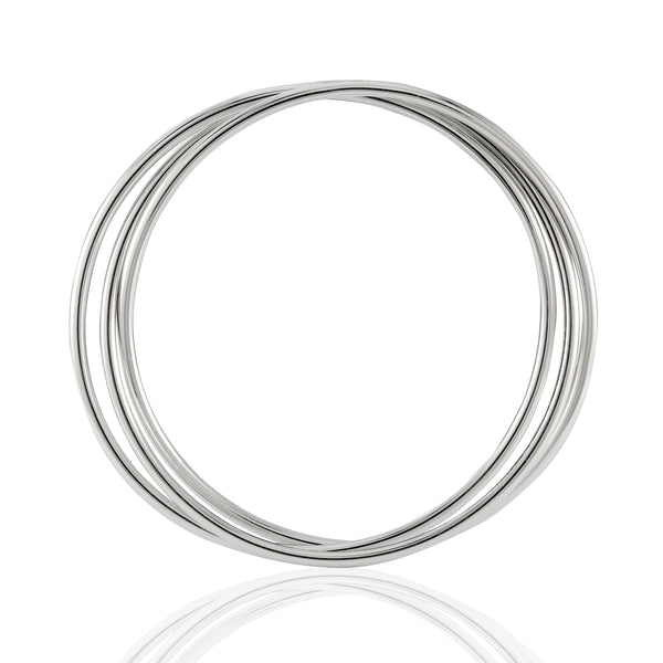 Sterling Silver Triple Connected Bangle Bracelet