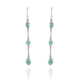 Sterling Silver Triple Turquoise Drop Earrings