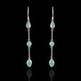 Sterling Silver Triple Turquoise Drop Earrings