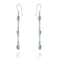 Sterling Silver Triple Turquoise Drop Earrings