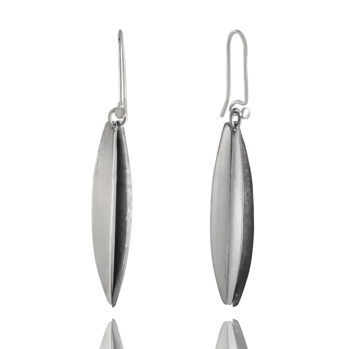 Sterling Silver Two Toned Drop Earrings