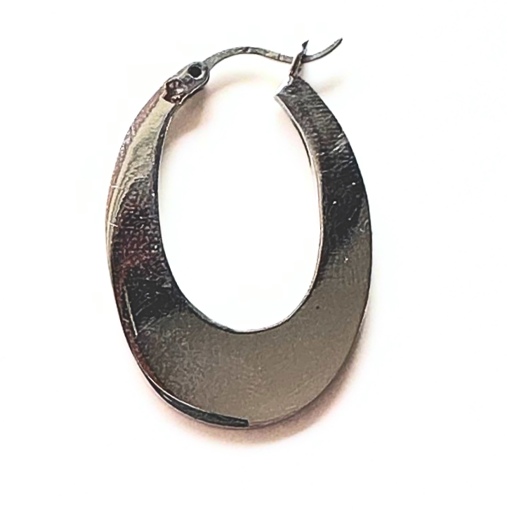 Small Smooth Oval Hoop Earrings