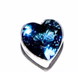 Light Blue Swarovski Crystal Heart Post Earrings
