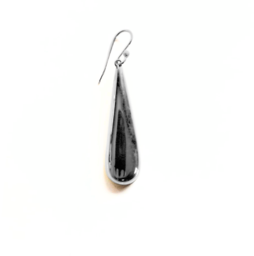 Silver Polished Tear Drop Earrings